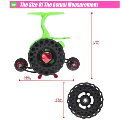 Ice Fishing Reel High-Speed Ratio Inline Freespool Reel Wear-Resistant 5+1 BB Ice Fishing Gear for Sea Lake Pond Metal Spool