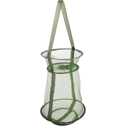 GANAZONO Foldable Fishing Basket Net 3-Layer Mesh Small Collapsible Fish Keeper Net Portable Shrimp Bait Pen for Freshwater Saltwater Fishing Trips