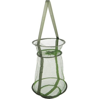 GANAZONO Foldable Fishing Basket Net 3-Layer Mesh Small Collapsible Fish Keeper Net Portable Shrimp Bait Pen for Freshwater Saltwater Fishing Trips