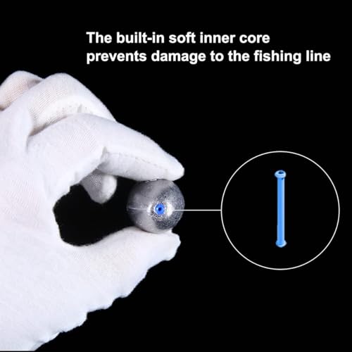 Egg Shape Fishing Sinker Oval Drop Shot Bass Fishing Weight Casting Sinkers for Saltwater Freshwater (20Pcs 5g) - size: Size8-10Pcs-Egg Sinker-20G
