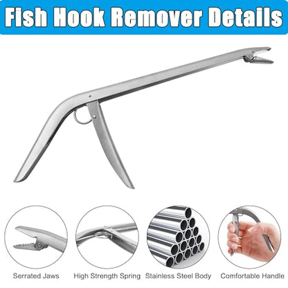 Fish Hook Remover, 1PCS/2PCS Premium Stainless Steel Fish Hook Remover Tool - Essential Fishing Pliers, with Strong Jaw Grip and Serrated Teeth,11-1/2 Inches - size: 1PCS