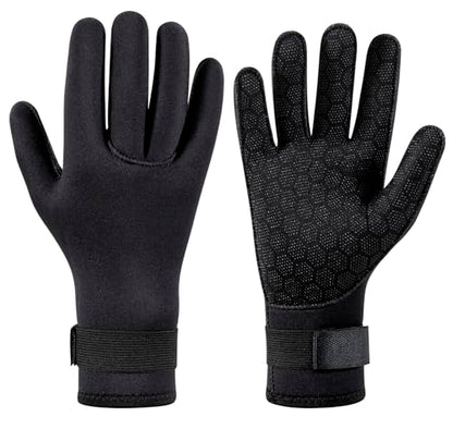 SUJAYU 3mm Neoprene Gloves Diving Gloves Water Gloves Wetsuit Gloves, Anti Slip Fishing Gloves Surfing Gloves, Waterproof Gloves Pool Glove Swim Gloves Ice Fishing Gloves - size: Large