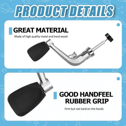 2PCS Fishing Handles Spinning Reel Knob Replacement, Black Rubber Handle Fishing Reel Grip with 2 Screw Caps and 2 Washers for 1000-4000 Series
