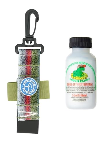 Frogs Fanny Powder Dry Fly Floatant with Kingfisher Dry Shake Holder - color: Rainbow Trout