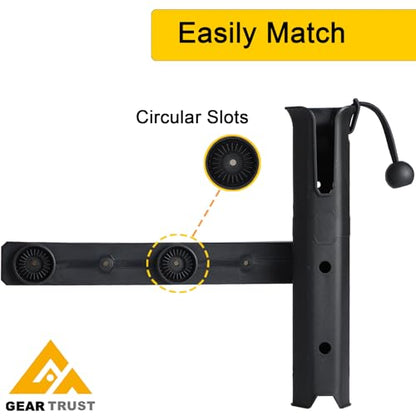 GearTrust Fishing Rod Holders, 3 Rod Holder for Boat Golf Cart & Garage | 4 rod holder for boat. Adjustable tube fishing pole holders for boats, golf cart, cooler, kayak, jetski & john boat. - color: 3 Tube Black