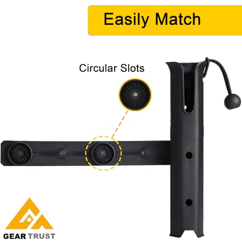 GearTrust Fishing Rod Holders, 3 Rod Holder for Boat Golf Cart & Garage | 4 rod holder for boat. Adjustable tube fishing pole holders for boats, golf cart, cooler, kayak, jetski & john boat. - color: 3 Tube Black