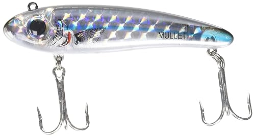 Bomber Lures Mullet Slow-Sinking Twitch / Walking Saltwater Fishing Lure - Excellent for Speckled Trout, Redfish, Stripers and More, 3 1/2 Inch, 5/8 Ounce - color: Silver Mullet