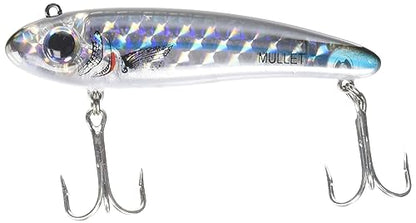 Bomber Lures Mullet Slow-Sinking Twitch / Walking Saltwater Fishing Lure - Excellent for Speckled Trout, Redfish, Stripers and More, 3 1/2 Inch, 5/8 Ounce - color: Silver Mullet