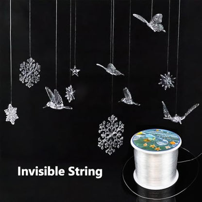 LUSTEMBER Fishing Wire, 1640 ft Clear Fishing Line, Strong Invisible String for Hanging Decorations, Balloons, Crafts, Jewelry Making, Beading, Bracelets and Necklaces
