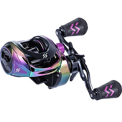 Sougayilang Baitcasting Reels - Colorful Fishing Reel, 8.0:1/7.3:1 Gear Ratios, 9+1 BB, Magnetic Braking System - color: B-Left Handed