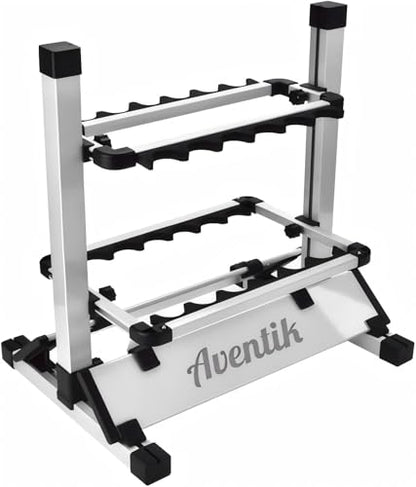Aventik Mini Fishing Rod Holder Aluminum 12&24-Rod Fishing Rod Shelf/Rack (12 Rods Rack) - color: 12 Rods Rack
