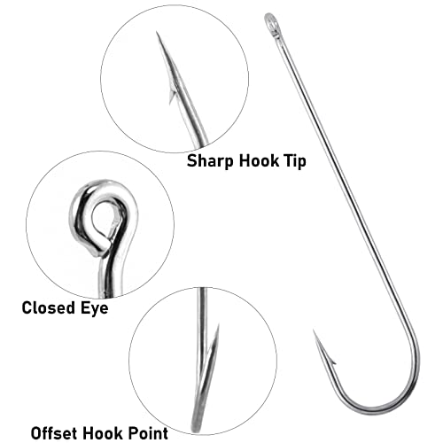 Dr.Fish 100 Pack Aberdeen Hooks Freshwater Fishing Hooks, Extra Long Shank Light Wire, Crappie/Bass/Bream/Bluegill/Panfish Fishing - size: #2-100 Pack