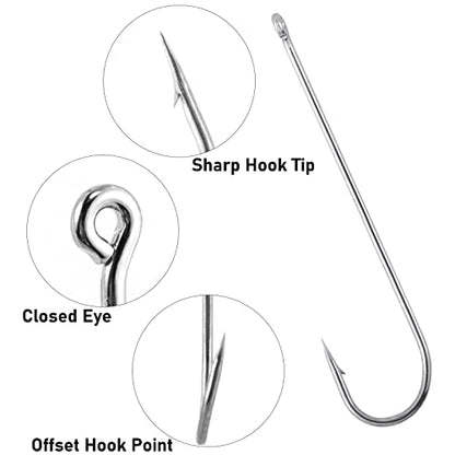 Dr.Fish 100 Pack Aberdeen Hooks Freshwater Fishing Hooks, Extra Long Shank Light Wire, Crappie/Bass/Bream/Bluegill/Panfish Fishing - size: #4-100 Pack