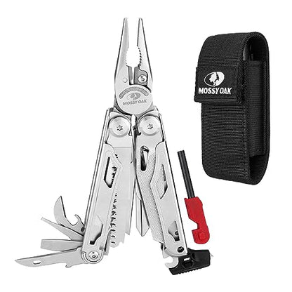 MOSSY OAK Multitool, 19-in-1 Stainless Steel Multi Tool Pliers, Self-locking EDC Gear with Sheath for Outdoor, Survival, Camping, Hiking, Father Day Gifts - style: 19-in-1 Self-Locking EDC Tool