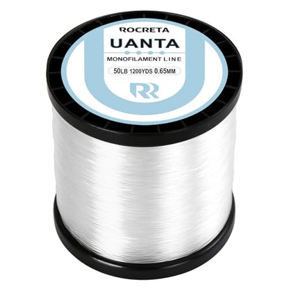 UANTA Monofilament Fishing Line, Superior Abrasion Resistance Mono Line, Ultimate Saltwater Fishing Line Leader Materials, 2025 New Fishing Line Unique Camo Design - color: CLEAR, size: 10LB(1200YDS)