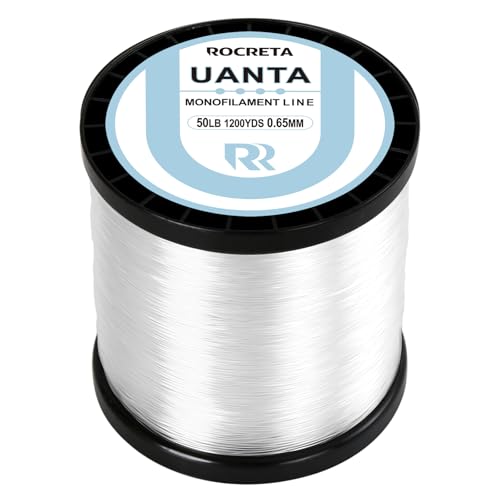 UANTA Monofilament Fishing Line, Superior Abrasion Resistance Mono Line, Ultimate Saltwater Fishing Line Leader Materials, 2025 New Fishing Line Unique Camo Design - color: CLEAR, size: 80LB(1200YDS)