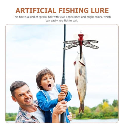 MAGICLULU 1pc Dragonfly Fishing Lure, Topwater Floating Imitation Bait for Bass and Trout, Realistic Dragonfly-Shaped Popper with Hooks, Freshwater Crankbait for Surface Angling