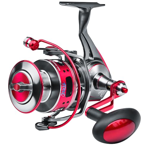 Fishing Reels Spinning Reel - Full Metal Fishing Reel Aluminum Spool Ocean Big Game Carp Saltwater Fishing Spinning Reels - color: Red, size: 6000