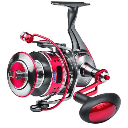 Fishing Reels Spinning Reel - Full Metal Fishing Reel Aluminum Spool Ocean Big Game Carp Saltwater Fishing Spinning Reels - color: Red, size: 6000