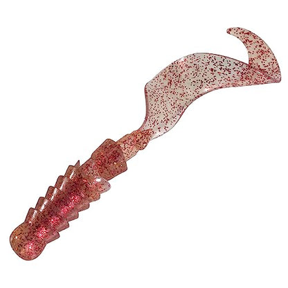 Dr.Fish 10 Pack Grub Fishing Lures 4" Soft Plastic Baits Worm Grub Bass Fishing Lures Swimbait Walleye Saltwater Freshwater - color: Red Flash