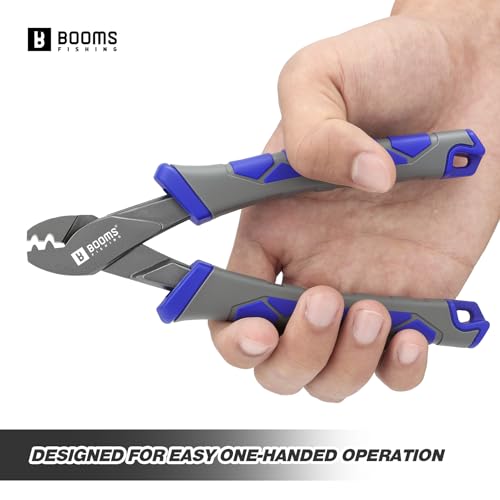 Booms Fishing Crimping Pliers Tool: 6.5in Crimper for Single Barrel - XW41 Durable Ergonomic Tool for Freshwater and Saltwater Anglers - style: Crimper Only