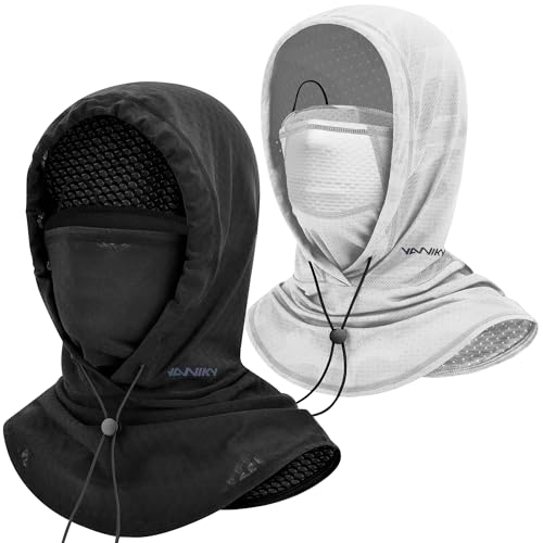 YANIKY Summer Cooling Balaclava with Breathable Holes, Sun UV Protection Face Mask for Running, Cycling, Fishing, Men & Women - color: Houndstooth Black & Camo White