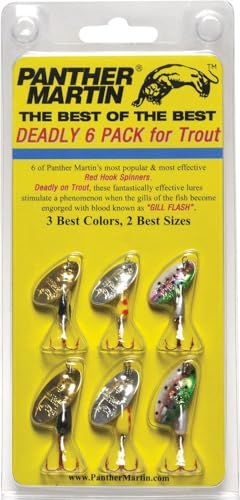 Panther Martin Fishing Lures 6-Pack All Time Greatest Fish Catcher World Famous Spinning Lures in Value Kit Spinners for Trout, Salmon, Panfish, Bass, Crappie & Perch - style: Best of the Best