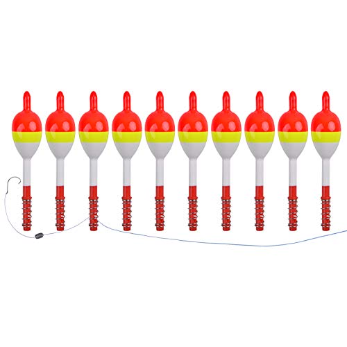 AGOOL Slip Bobbers Wood Fishing Floats and Bobbers Spring Bobbers Stick Slip Bobbers for Crappie Fishing Bobbers for Crappie Panfish Walleyes Trout Bass Fishing 5/10pcs - color: 1.18 x 0.79 x 3.54 inch - 10pcs