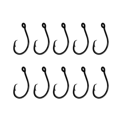 10PCS High-Carbon Steel Circle Hooks Barbed Fishing Hooks with Holes, Freshwater and Saltwater Fishing Hooks for Tuna, Catfish, Bass - size: 3/0