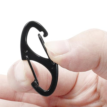 20 Pieces S Spring Snap Hook, Keychain Hook Metal Carabiner Clip, Double Snap Hook for Camping Fishing Hiking Outdoor Sports - style: 1.6"-Black