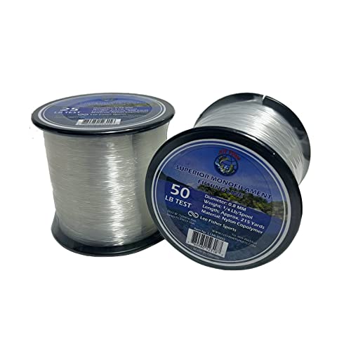 Lee Fisher Sport. Monofilament Fishing line for Fishing Hanging Decorations and Crafts in Various LB Test 1/4 LB Spool, Clear-10,12,15,20,25,30,40,50,60,80,100 LB Test - size: 12 LB TEST