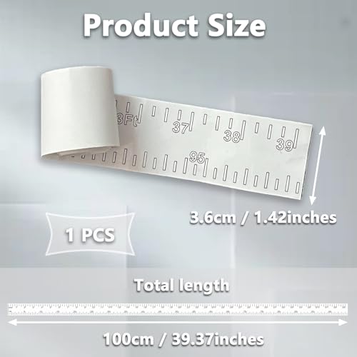 Fish Measuring Ruler Sticker, 39inch Fish Measuring Tape Waterproof Adhesive Fish Ruler for Boat Clear Tape for Kayak, Fishing Rod, and Workbench
