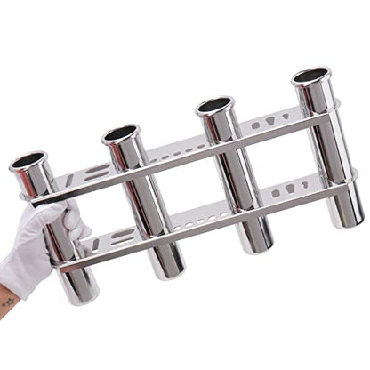 Fishing Rod Holder for Boat, Vertical Wall Mounted Fishing Rod Rack, Stainless Steel Rod Holder for Marine Boat,Fishing Boat, Truck (4 Tubes Upgrade) - color: 4 Tubes Upgrade