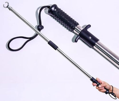 Heavy-Duty Fish Gripper – Extra-Long Stainless Steel Grabber with Non-Slip Handle, Wrist Lanyard & Storage Bag for Secure Fish Handling in Freshwater & Saltwater - color: 110cm/43.3in(3.6ft) Black
