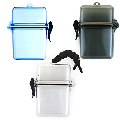Sport Waterproof Case ID Card Badge Holder Floating Sports Case Heavy Duty Durable Locker Dry Box(Clear, Gray, Blue 3Pcs) - color: Black，white，grey