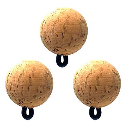 CorQs Strike Indicators, Natural, 3/8" FlyFishing Bobbers - Made in USA - EcoFriendly, Natural Cork Floats with Rubber O-Ring