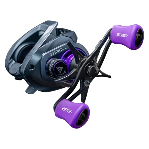 SEASIR ZeroVX Baitcasting Reel, 4.7oz Ultralight Fishing Reel Casting, Freshwater Baitcaster Reel, Carbon Fiber Washer, Max Drag 9LB, 7.6:1 Gear Ratio, 6+1 Shielded Ball Bearing - style: Right Hand