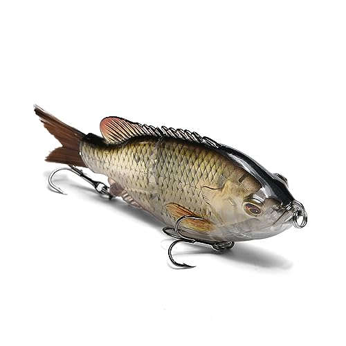 5.9in Multi Jointed Swimbait Fishing Lures Bait,2 Segment Big Giant Sinking Fishing Bass Lures,Crankbaits Swimbaits with Treble Hook - color: 5.9in,1.94oz-Color G