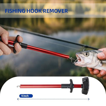 RAWILL Fishing Kit,Filleting Knife,Hook Remover,Fish Grip, Line Cutter,Fishing Scale, Pliers with Lanyards,Not Include Batteries - color: Red 1