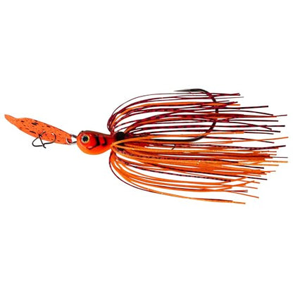 Strike King Thunder Cricket Fishing Lure, Vibrating Swim Jig, Silver Blade, 4/0 Jungle-Style Flipping Hook - color: Fire Craw, size: 3/8 oz