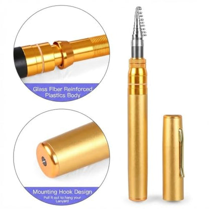 ‌Pocket Telescopic Fishing Rod 1.8m (6ft) – Portable Collapsible Carbon Fiber Fishing Pole for Travel, Freshwater & Saltwater Fishing, Compact Design - color: Gold