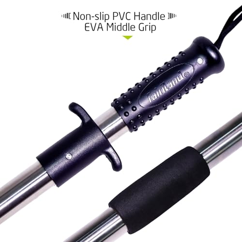 Heavy-Duty Fish Gripper – Extra-Long Stainless Steel Grabber with Non-Slip Handle, Wrist Lanyard & Storage Bag for Secure Fish Handling in Freshwater & Saltwater - color: 80cm/31.5in(2.6ft) Black