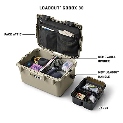 YETI LoadOut GoBox Collection, Divided Waterproof Cargo Case, Dry Box, Camera Case, Fishing Tackle Box - color: King Crab, size: GoBox 30