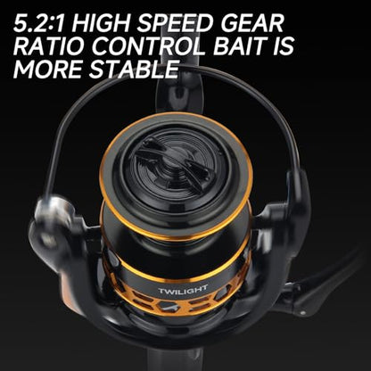 HAUT TON Dolphin Advance Edition Spinning Reel,5.2:1Gear Ratio,22LBS,5+1BB,Backlash Free Bearing,Sealed Drag System,Saltwater,Freshwater Fishing Reels - color: TGG, size: 7000