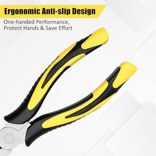 Premium Long Needle Nose Pliers-8’’, Paper Clamp Precision, High Carbon Steel, Soft Grip with Wire Cutter, Long Nose Cutting Pliers for Home, Fishing, Jewelry, Crafts,2pcs - style: Two-8in