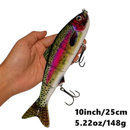 Fishing Lure Swimbait Crankbait Trout Bass Catfish Muskie Bait Fishing Accessories Fishhook Hunting - color: Minow-10''-1PCS-B