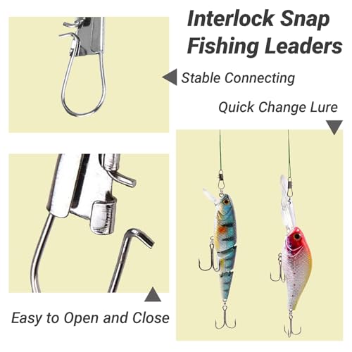 QISHUO High Strength Fishing Leader Freshwater Stainless Steel Fishing Leaders Lure Tackle Saltwater Wire Leaders Line Black Nickel 60pcs