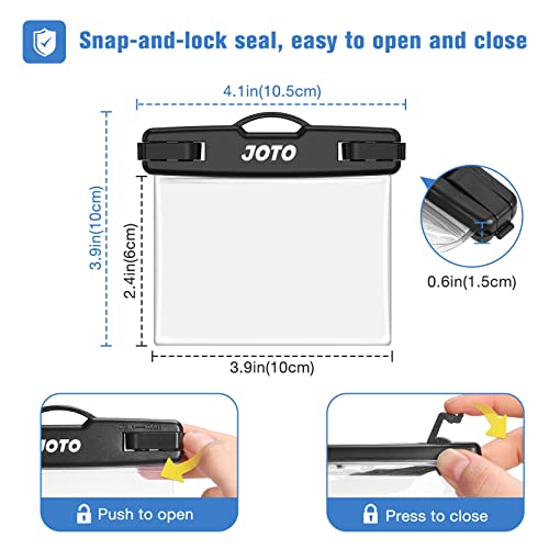 JOTO 2 Pack Waterproof Car Key FOB Case with Lanyard for Swimming Surfing, Small Waterproof Wallet Dry Bag for Money Credit ID Card Cash Coins -Black - color: Black