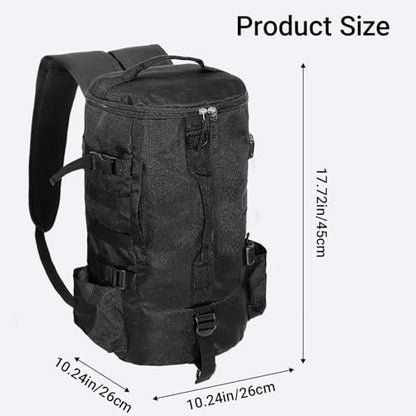 Fishing Tackle Backpack with Rod & Bottle Holder, Lightweight Outdoor Water-Resistant Fishing Gear Shoulder Storage Bag (Black) - color: Black3