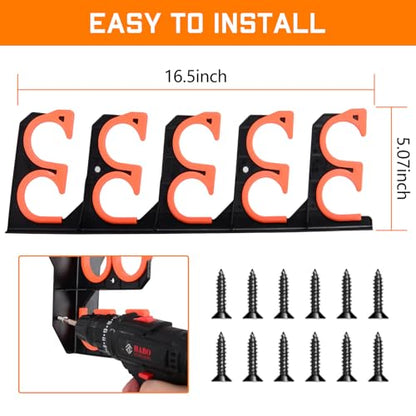 Hikeen Fishing Rod Holders, Fishing Pole Holders for Garage, Wall or Ceiling Mounted Fishing Rod Rack Holds Up to 10 Rods（1 Pack） - style: Orange-1Pack